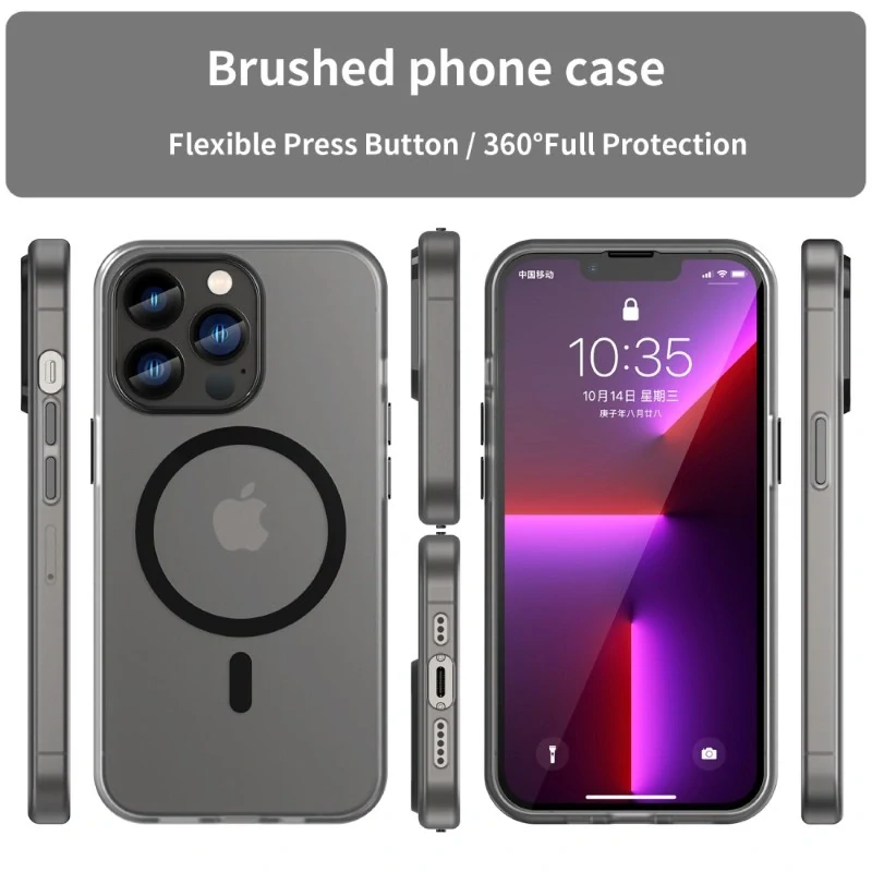 Kryt na iPhone 13 Pro gumený Candy (podpora MagSafe) čierny