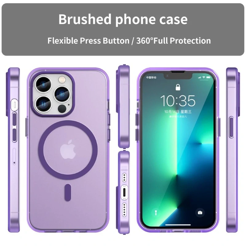 Kryt na iPhone 13 Pro gumový Candy (podpora MagSafe) fialový