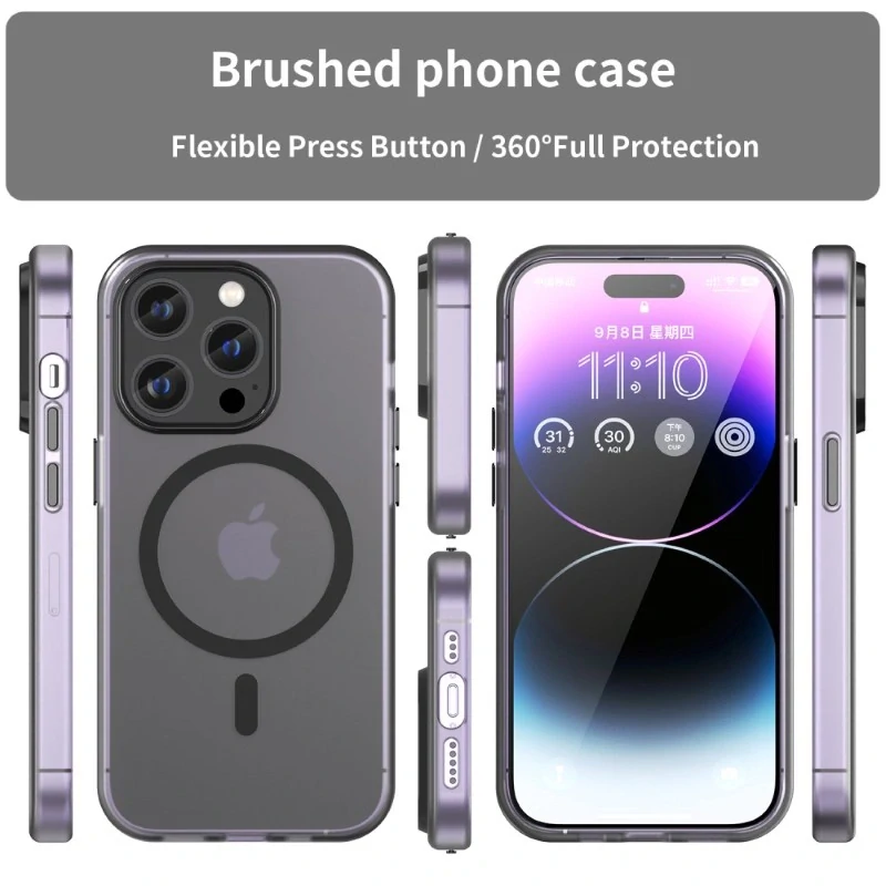 Kryt na iPhone 14 Pro gumový Candy (podpora MagSafe) čierny