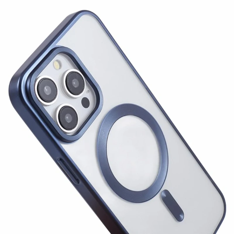 Kryt na iPhone 14 Pro gumový s podporou MagSafe tmavomodrý