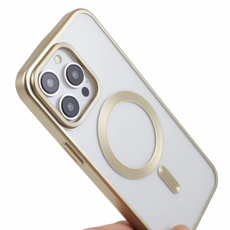 Kryt na iPhone 14 Pro Max gumový s podporou MagSafe zlatý