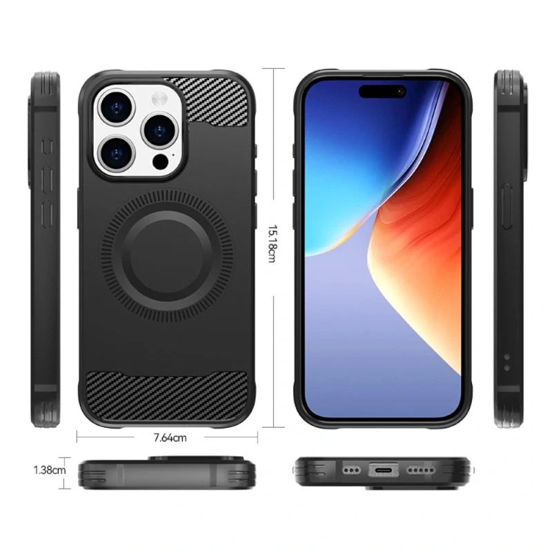 Kryt na iPhone 14 Pro Max gumový (podpora MagSafe) hnedý