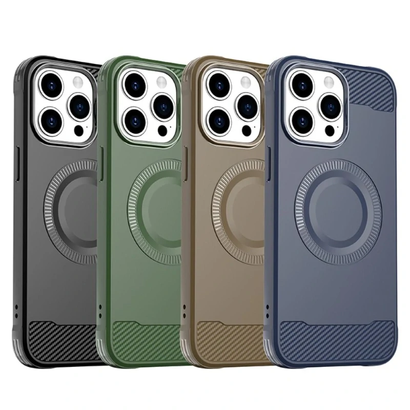 Kryt na iPhone 15 Pro Max gumový (podpora MagSafe) zelený