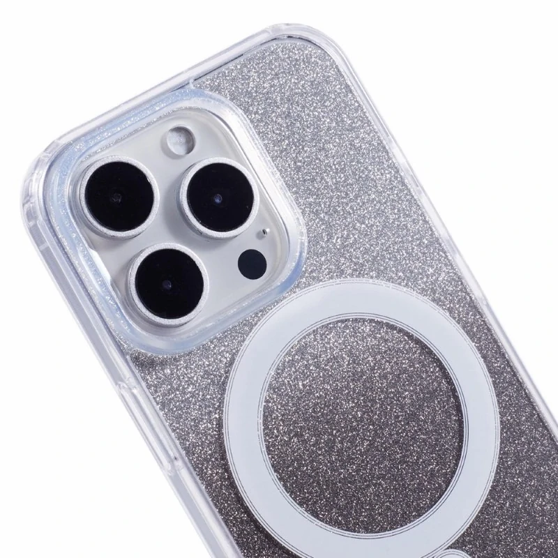 Kryt na iPhone 16 Pro Glitter s podporou MagSafe čierny