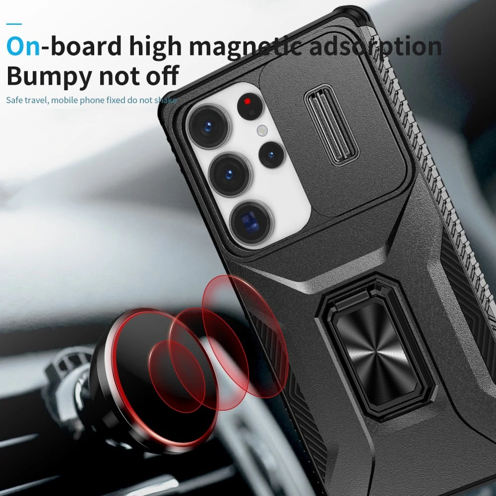 Kryt na Samsung Galaxy S25 Ultra odolný s krytkou na fotoaparát čierny