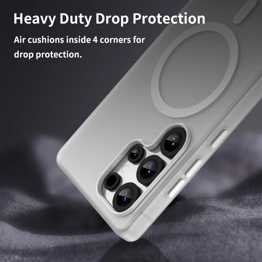 Kryt na Samsung Galaxy S25 Ultra gumový Magnetic (podpora MagSafe) bílý