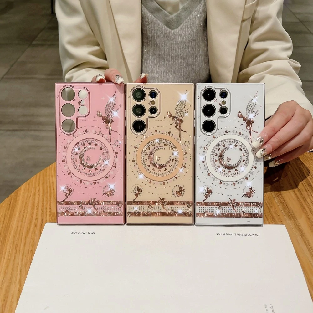 Kryt na Samsung Galaxy S25 Ultra trblietavý s podporou MagSafe zlatý