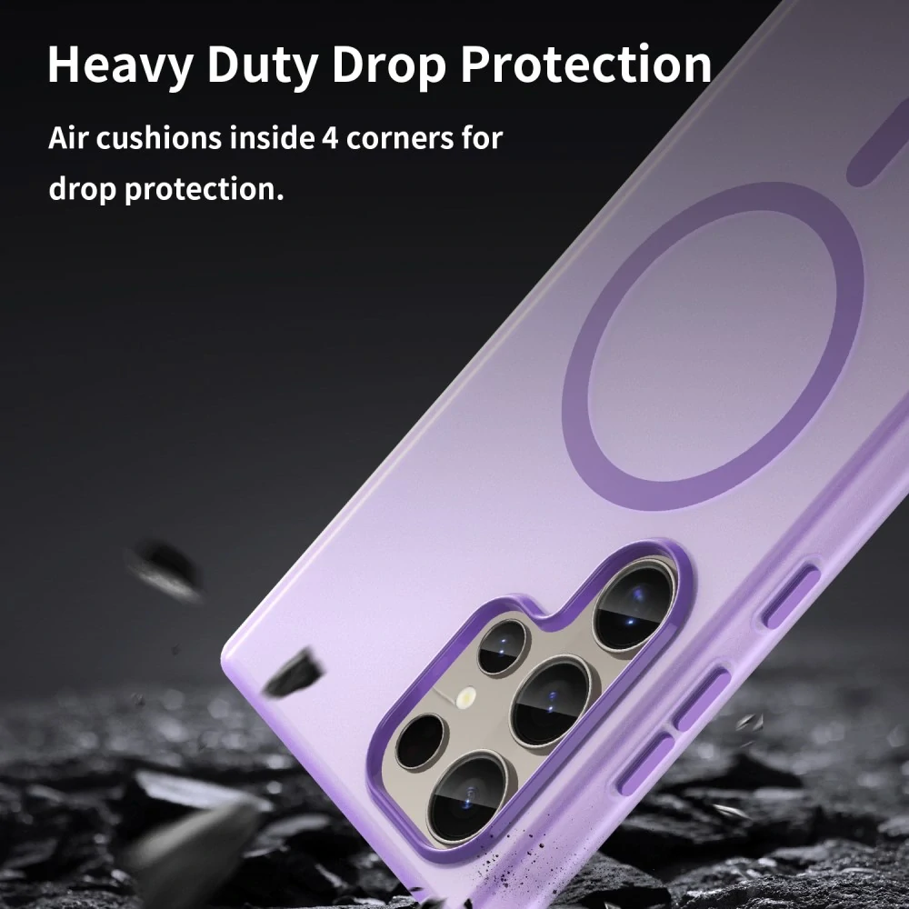 Kryt na Samsung Galaxy S23 Ultra gumový Magnetic (podpora MagSafe) fialový