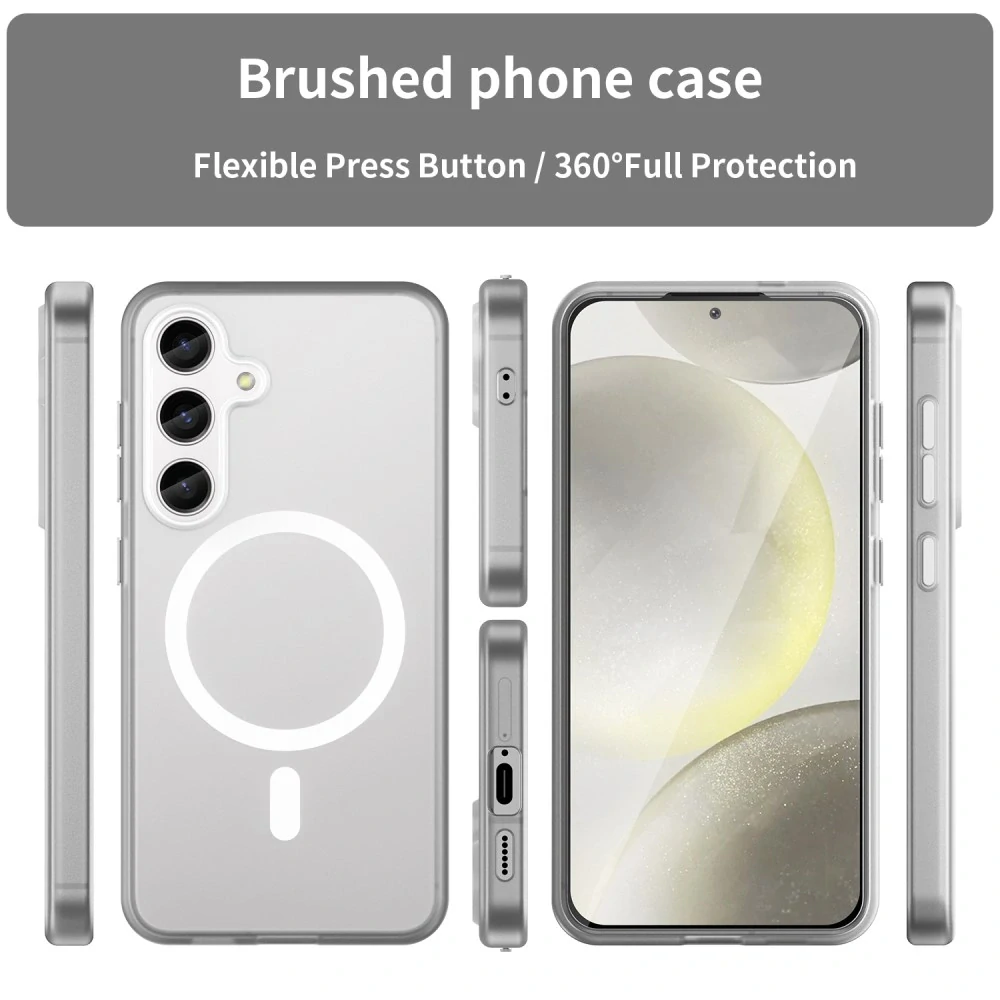 Kryt na Samsung Galaxy S24 gumový Magnetic (podpora MagSafe) biely