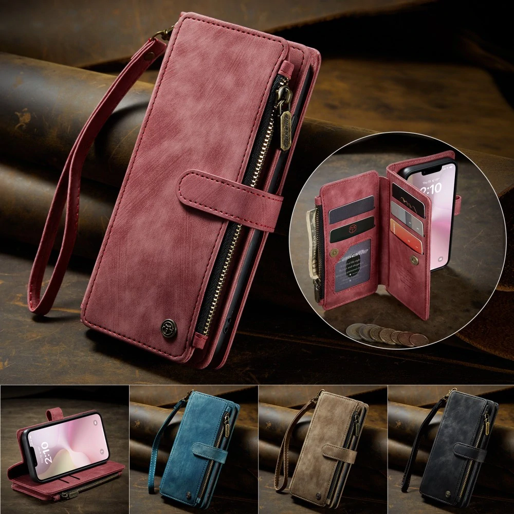 Puzdro pre iPhone 16E CASEME Luxury Double Layer červené