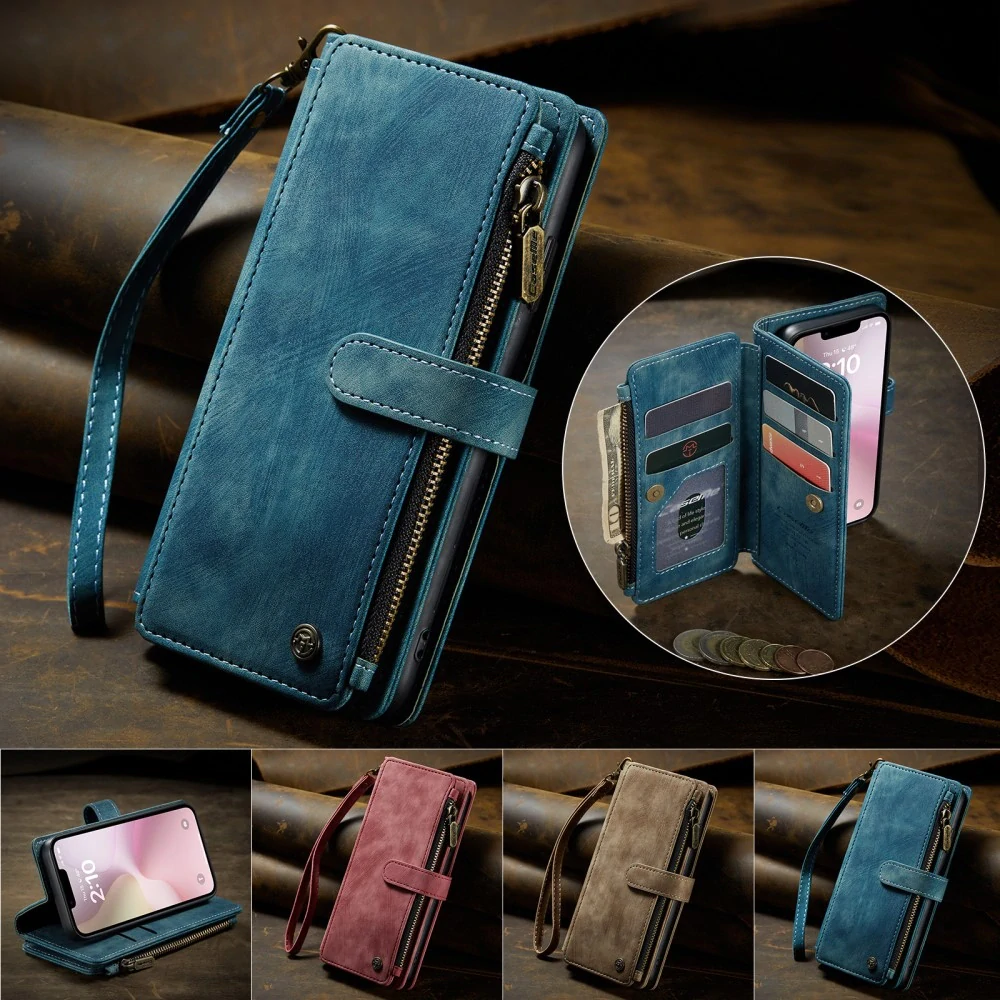 Puzdro pre iPhone 16E CASEME Luxury Double Layer modré