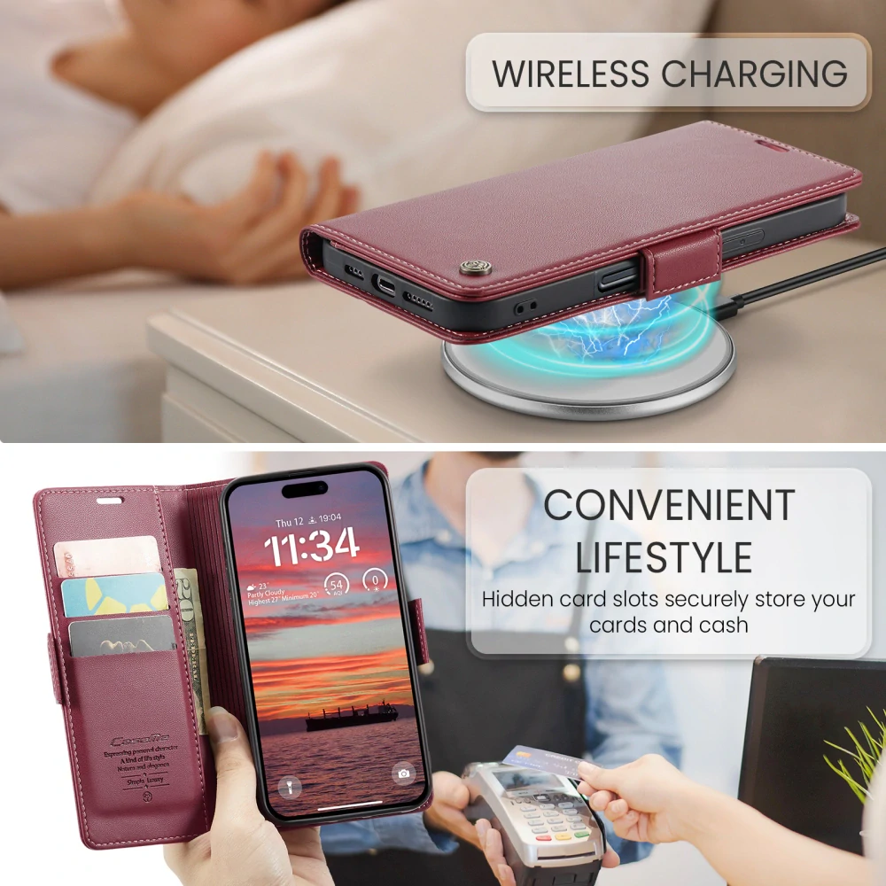 Puzdro na iPhone 17 Pro CASEME Smooth červené