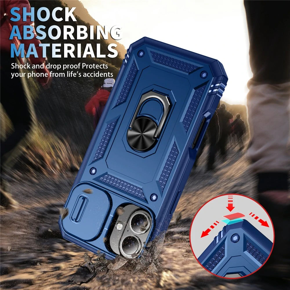 Kryt na iPhone 17 odolný s krytkou na fotoaparát modrý