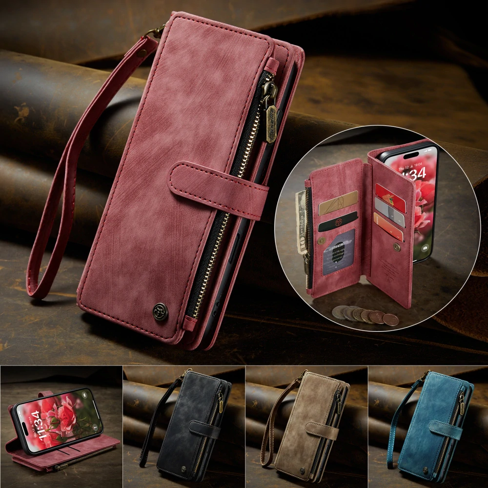 Puzdro pre iPhone 17 CASEME Luxury Double Layer červené