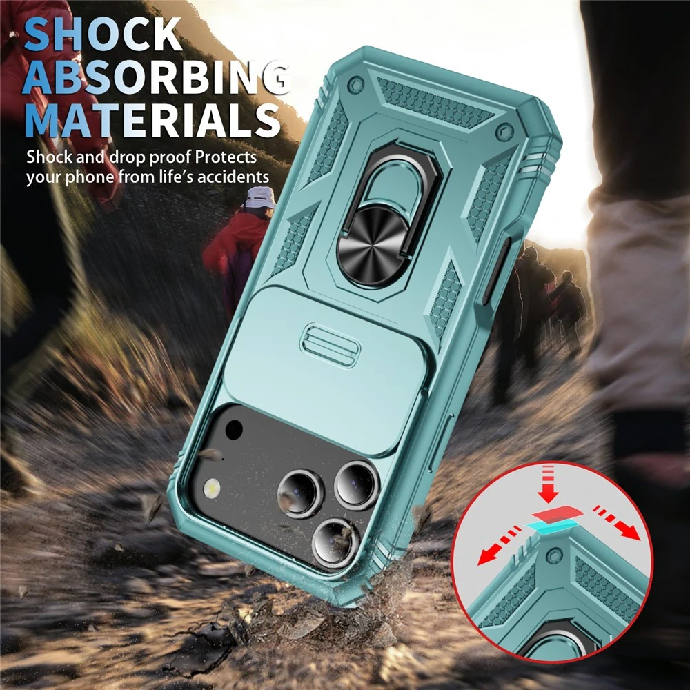 Kryt na iPhone 17 Pro Max odolný s krytkou na fotoaparát svetlomodrý