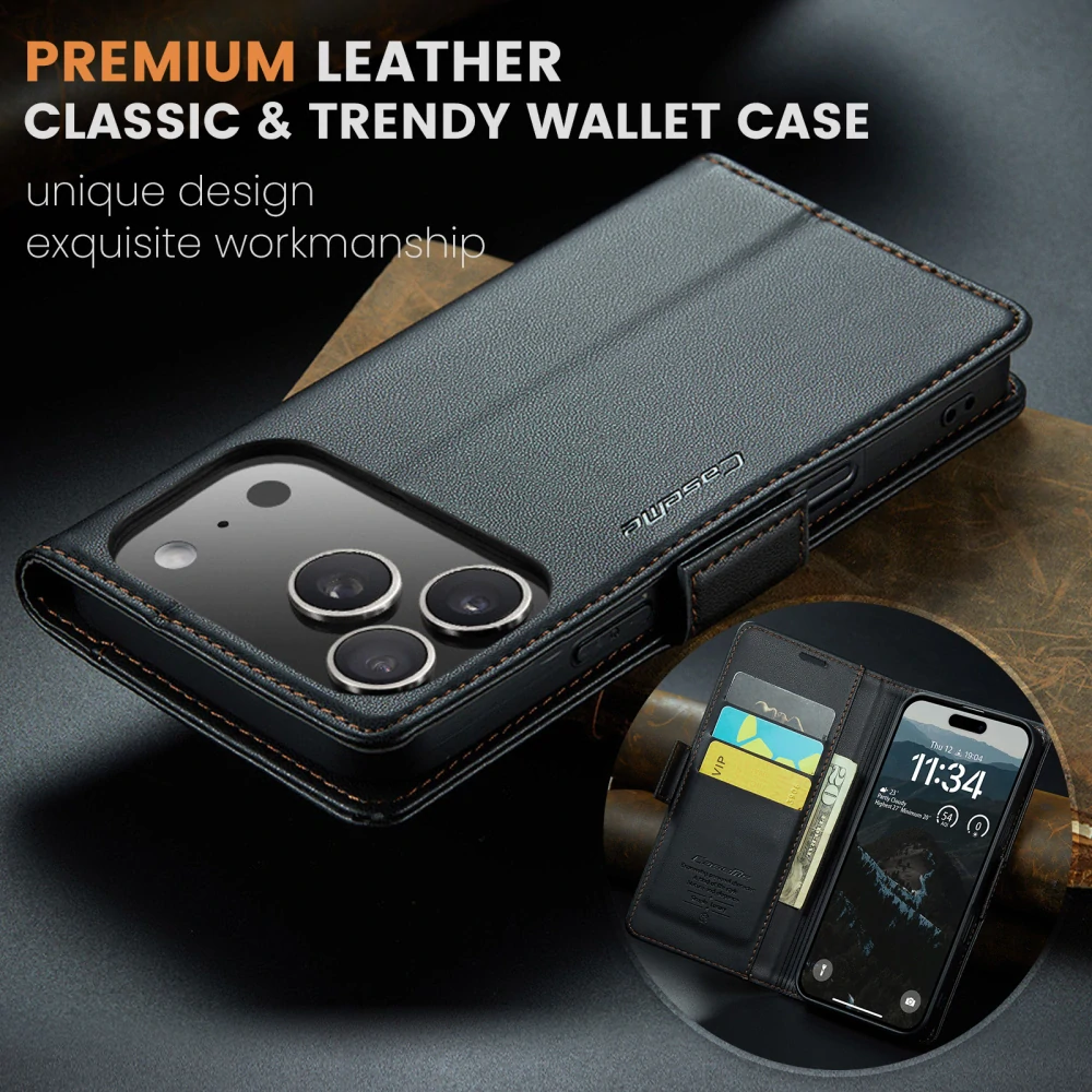 Puzdro na iPhone 17 Pro Max CASEME Smooth čierne