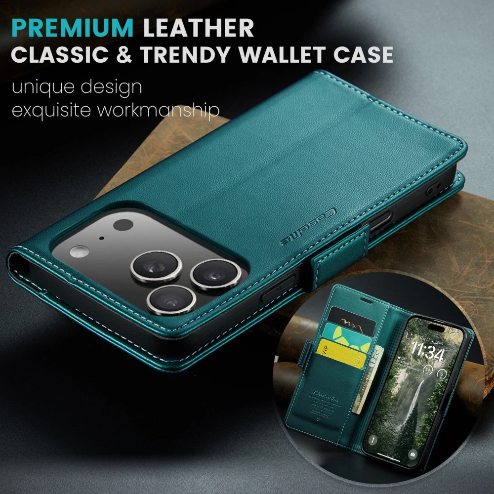 Puzdro na iPhone 17 Pro Max CASEME Smooth zelené