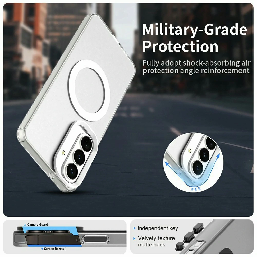 Kryt na Samsung Galaxy S26 gumový Magnetic (podpora MagSafe) biely