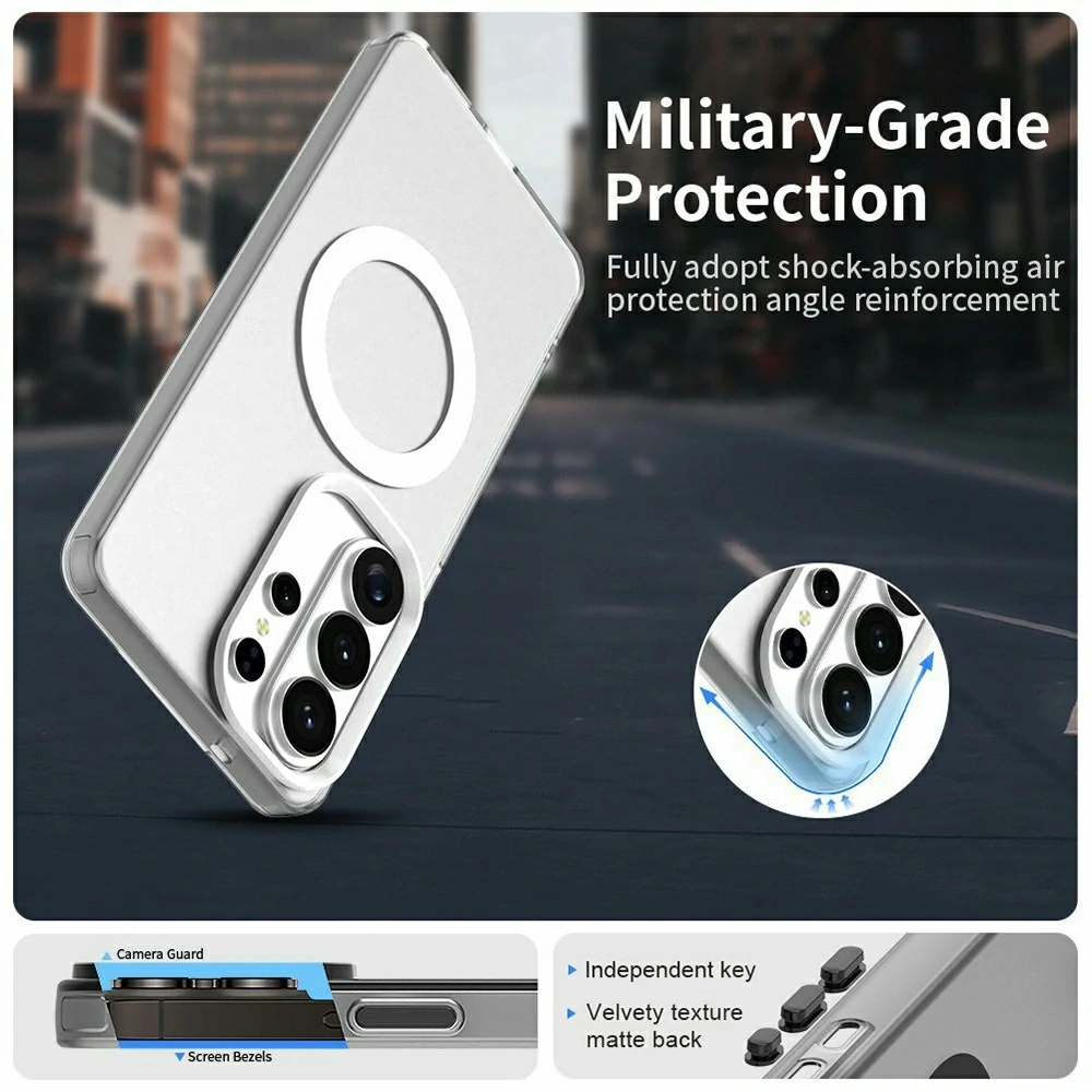 Kryt na Samsung Galaxy S26 Ultra gumový Magnetic (podpora MagSafe) biely