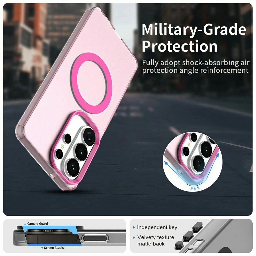 Kryt na Samsung Galaxy S26 Ultra gumový Magnetic (podpora MagSafe) ružový