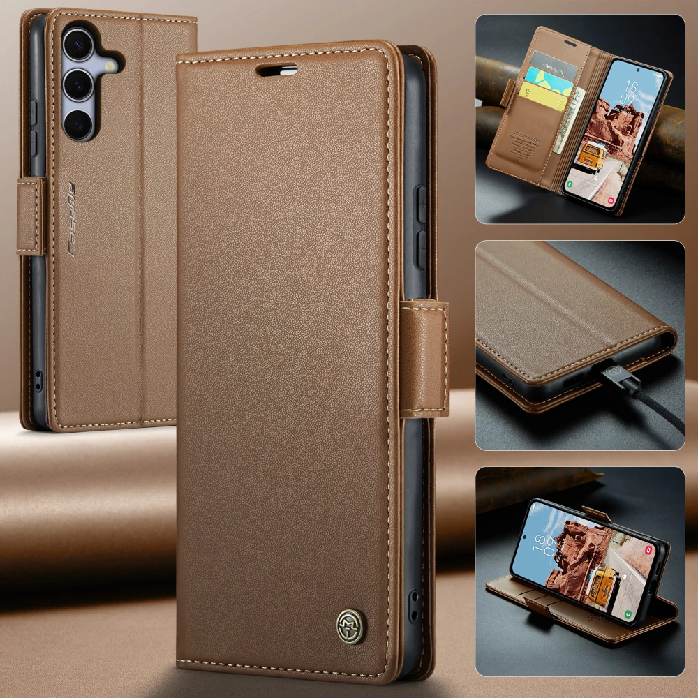 Puzdro na Samsung Galaxy S25 FE CASEME smooth hnedé