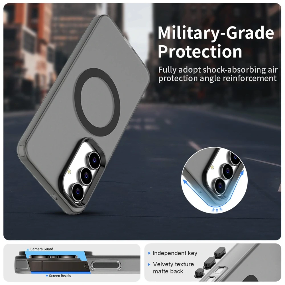 Kryt na Samsung Galaxy S25 FE gumový Magnetic (podpora MagSafe) čierny