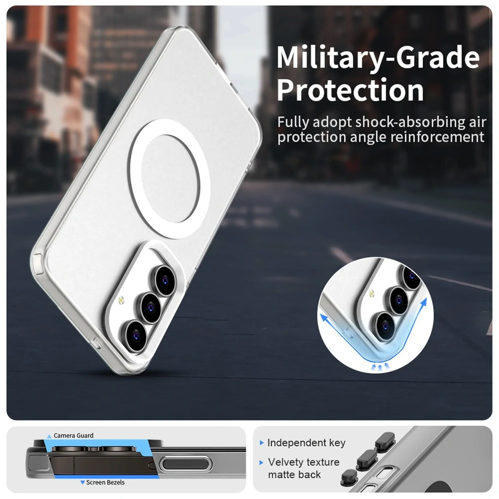 Kryt na Samsung Galaxy S25 FE gumový Magnetic (podpora MagSafe) biely