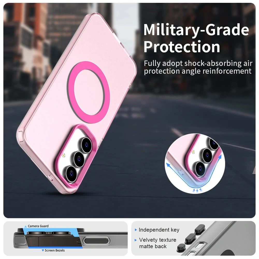 Kryt na Samsung Galaxy S25 FE gumový Magnetic (podpora MagSafe) ružový