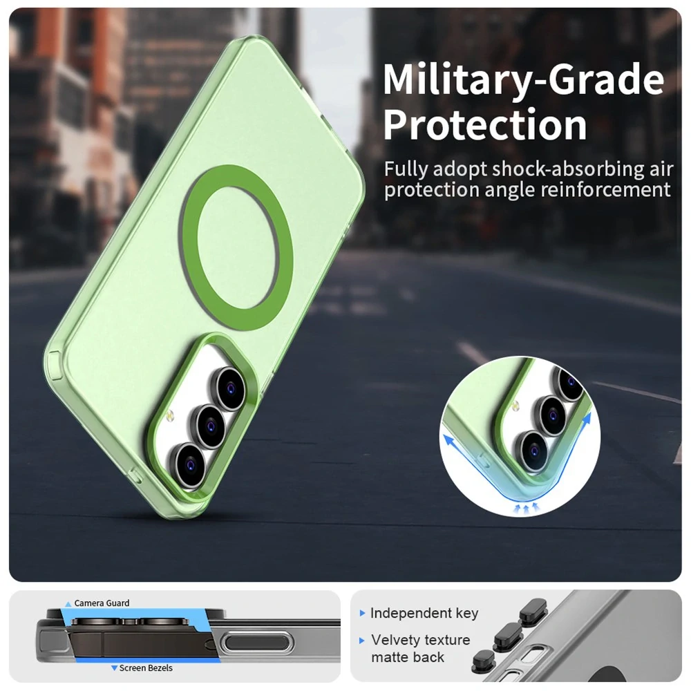 Kryt na Samsung Galaxy S25 FE gumový Magnetic (podpora MagSafe) zelený