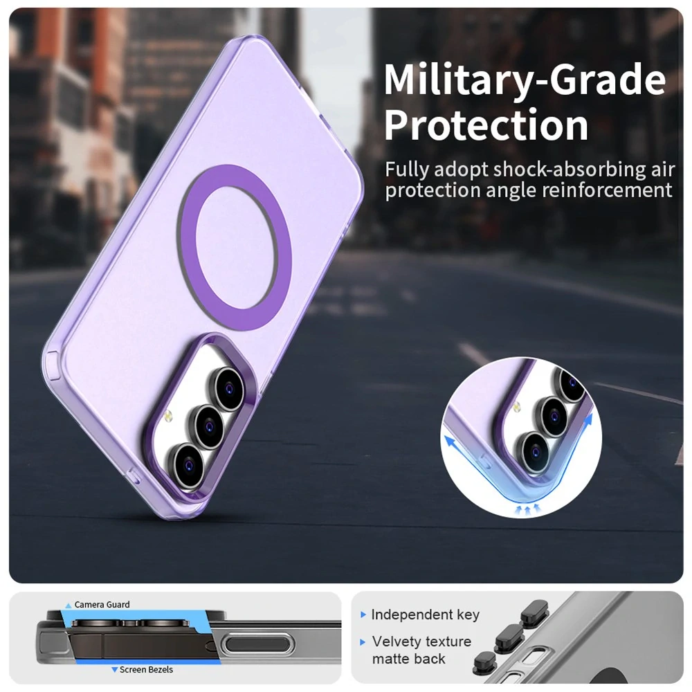 Kryt na Samsung Galaxy S25 FE gumový Magnetic (podpora MagSafe) fialový