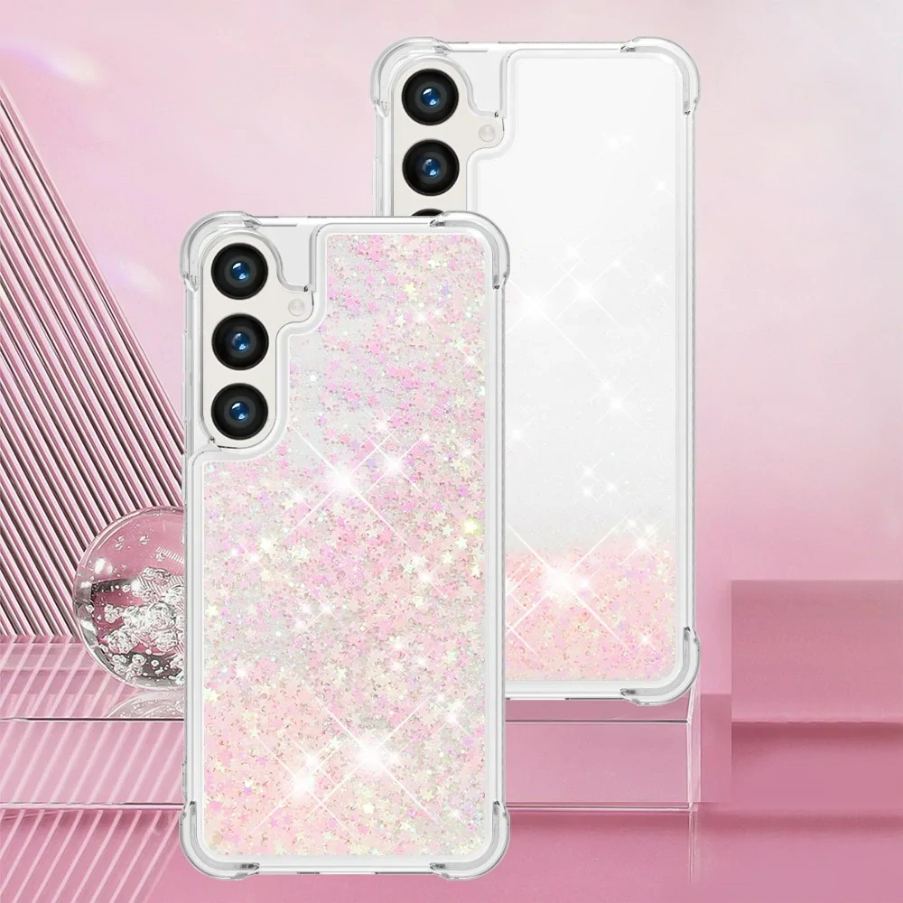 Kryt na Samsung Galaxy S24 FE hviezdičky trblietavý ružový