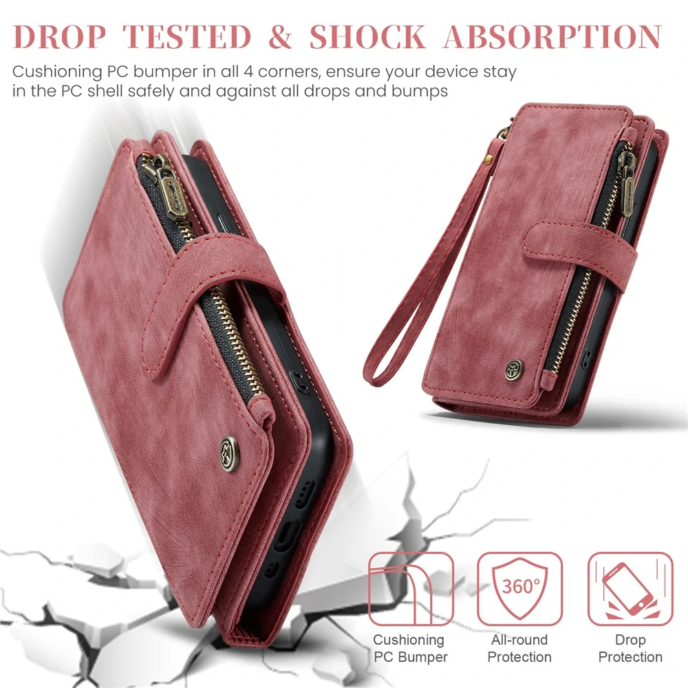 Puzdro pre iPhone 16 Pro Max CASEME Luxury Double Layer červené