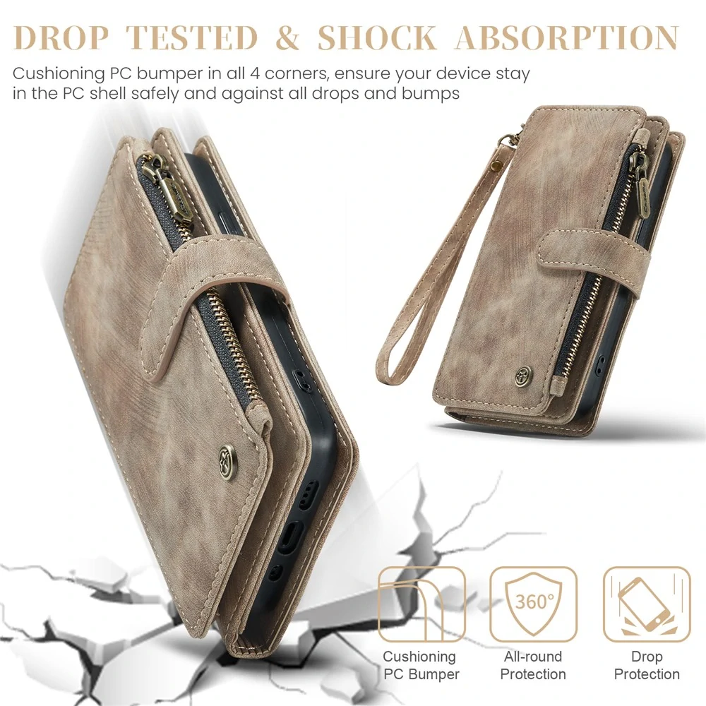 Puzdro pre iPhone 16 Pro Max CASEME Luxury Double Layer hnedé