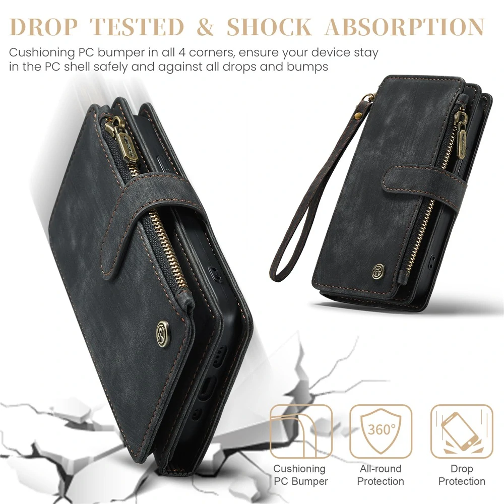 Puzdro pre iPhone 16 Pro Max CASEME Luxury Double Layer čierne