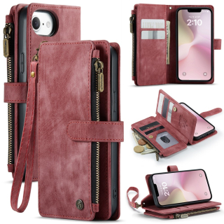 Puzdro pre iPhone 16E CASEME Luxury Double Layer červené