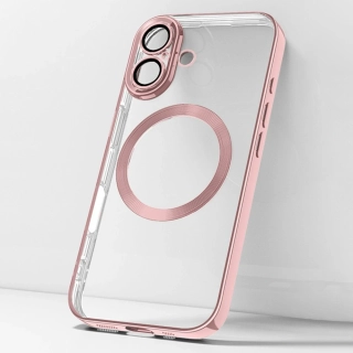 Kryt na iPhone 16 Plus gumový s podporou MagSafe ružový