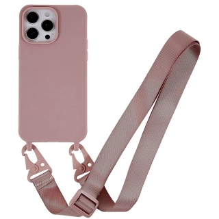 Kryt na iPhone 14 Pro Wide gumový so šnúrkou na krk staroružový