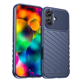 Kryt na iPhone 17 gumový Lines modrý
