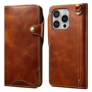 Puzdro na iPhone 16 Pro Max Denior Kožené hnedé