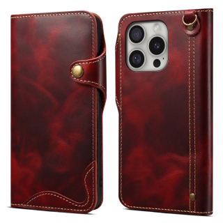 Puzdro na iPhone 16 Pro Max Denior Kožené červené