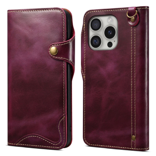 Puzdro na iPhone 16 Pro Max Denior Kožené fialové