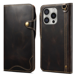 Puzdro na iPhone 16 Pro Max Denior Kožené čierne