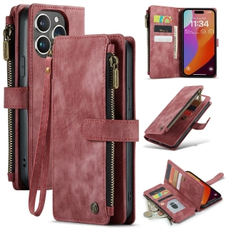 Puzdro pre iPhone 16 Pro Max CASEME Luxury Double Layer červené